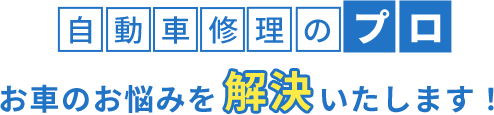 自動車修理のプロ お車のお悩みを解決いたします！